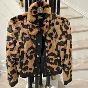 Coach Faux Fur Leopard Print Jacket